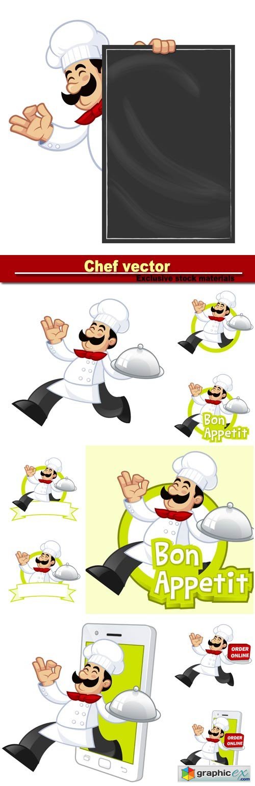 Chef vector, food home delivery