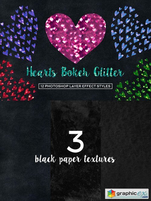 Hearts Bokeh Glitter 837406 