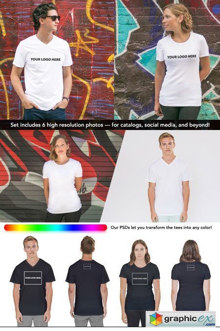  Photorealistic T-Shirt PSD Template 