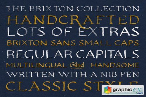  Brixton Hand Family - 4 FONTS 