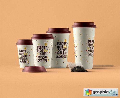 PSD Paper Hot Cup Template Vol 7