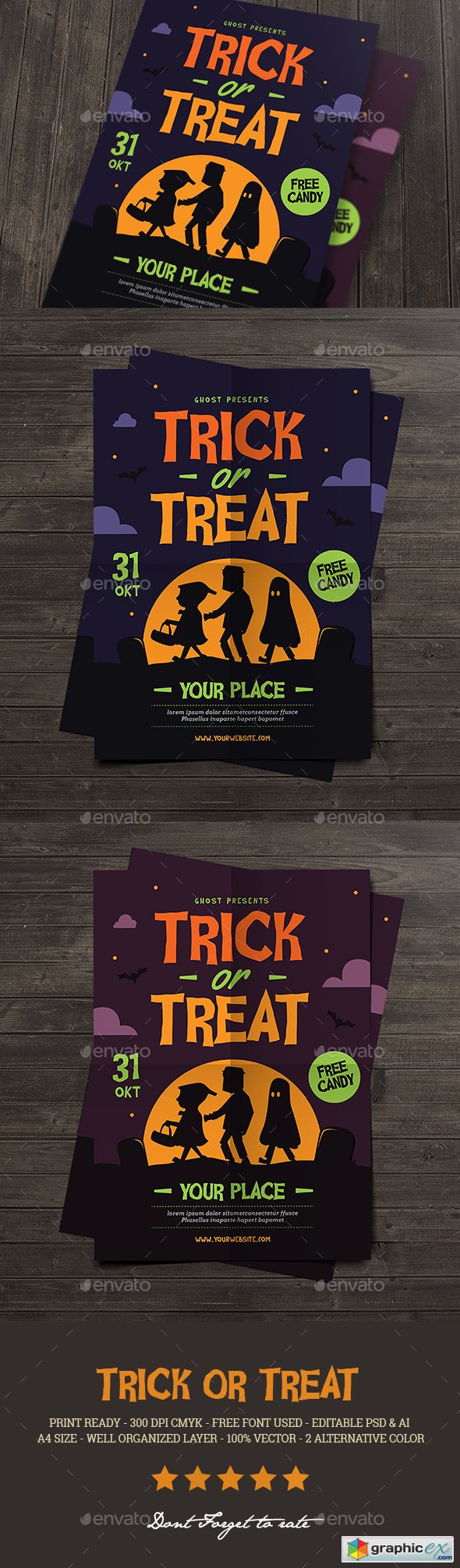 Trick or Treat Halloween kids Flyer