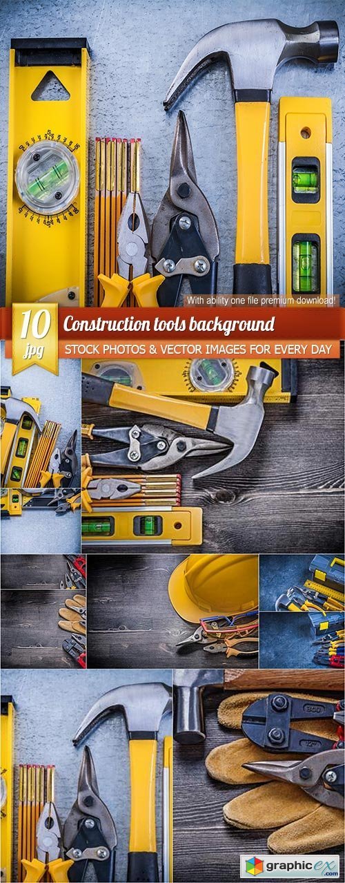 Construction tools background, 10 x UHQ JPEG