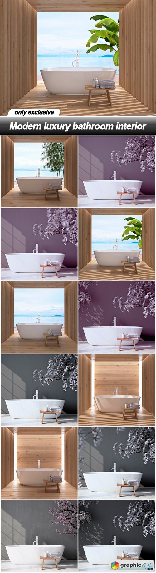 Modern luxury bathroom interior - 12 UHQ JPEG