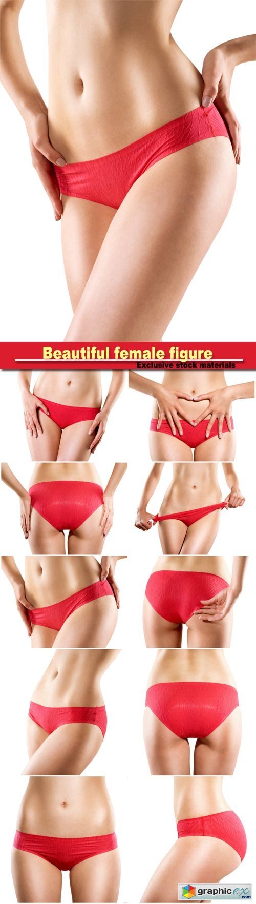 Beautiful female figure girl in red underwear