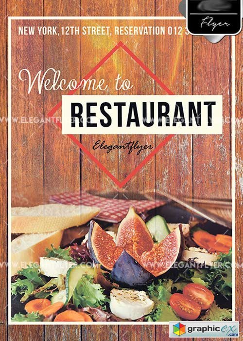 Food Restaurant V7 PSD Template + Facebook cover