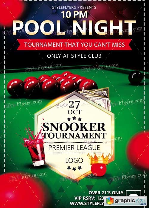 Snooker V7 PSD Flyer Template