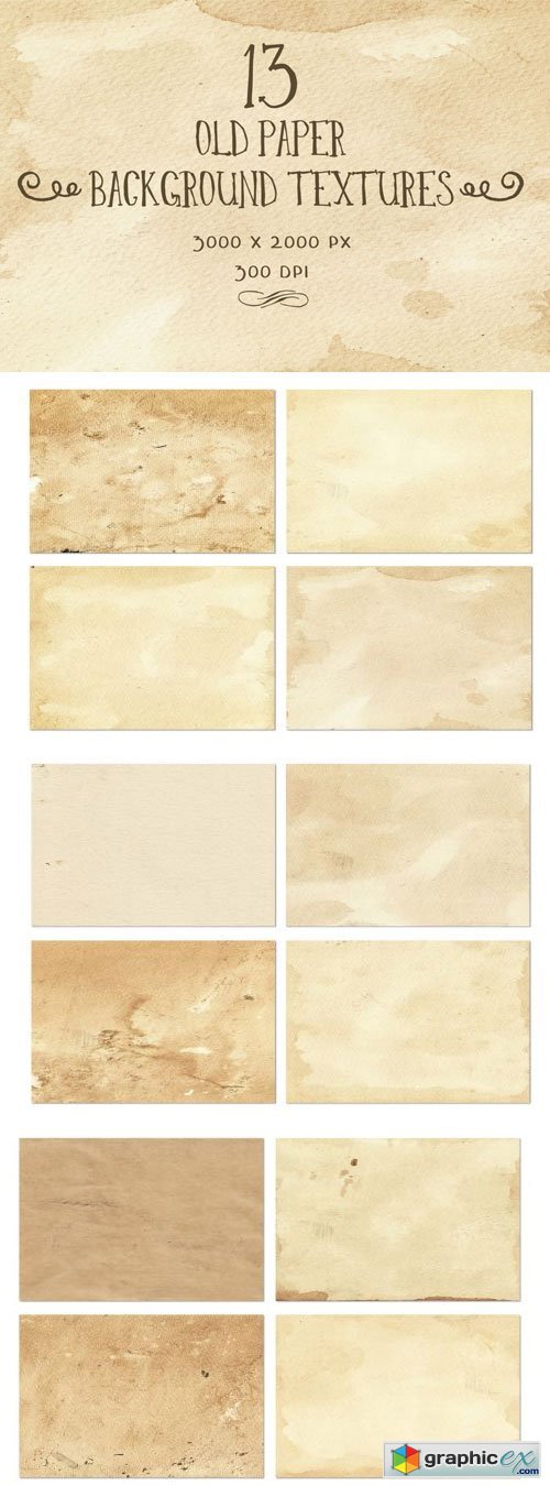 Set Of 13 Old Paper Backgrounds