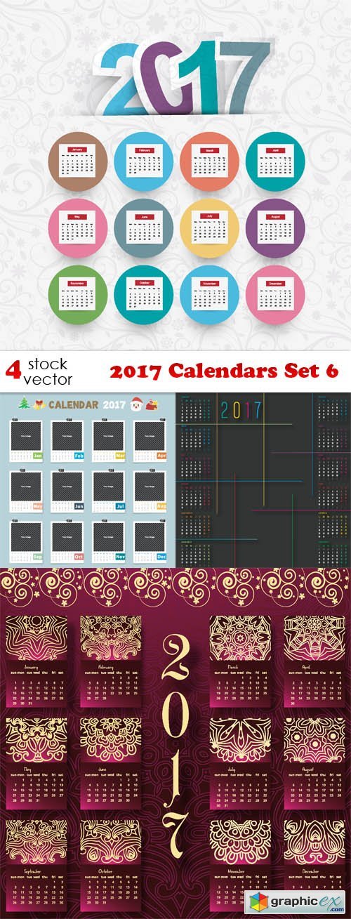 2017 Calendars Set 6