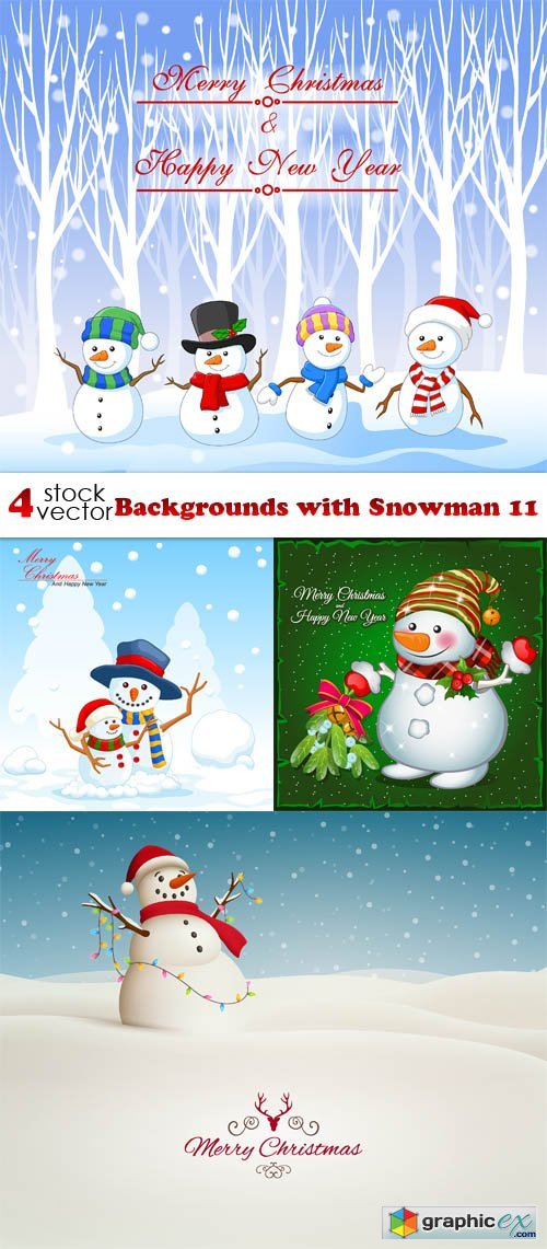 Backgrounds with Snowman 11
