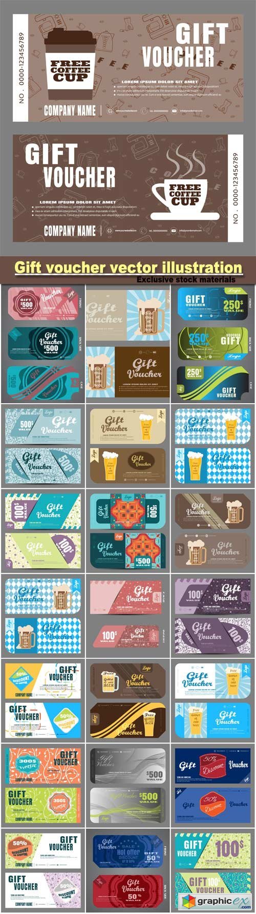 Gift voucher vector illustration to increase the sales