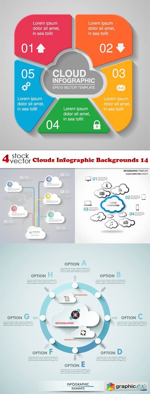 Clouds Infographic Backgrounds 14