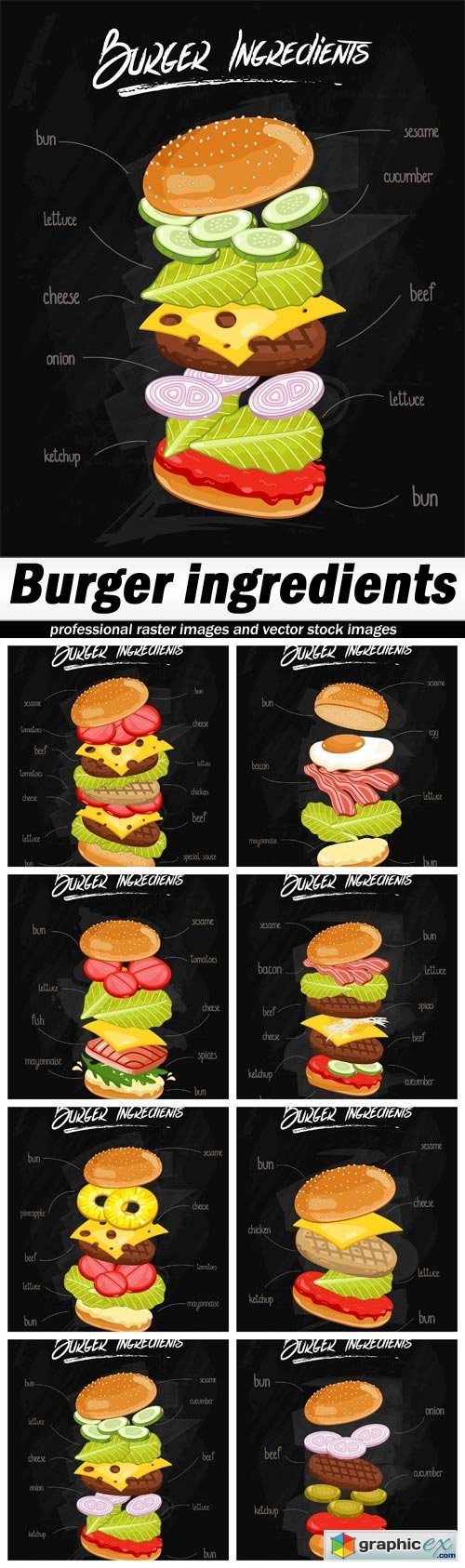 Burger ingredients - 8 EPS
