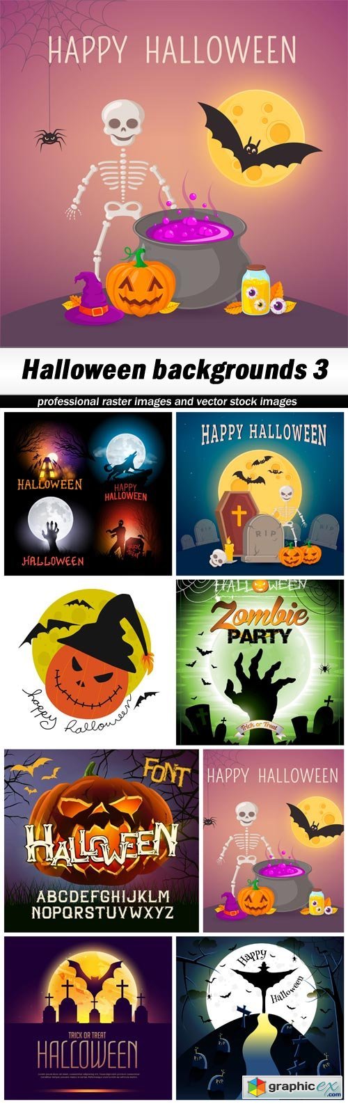 Halloween backgrounds 3 - 8 EPS
