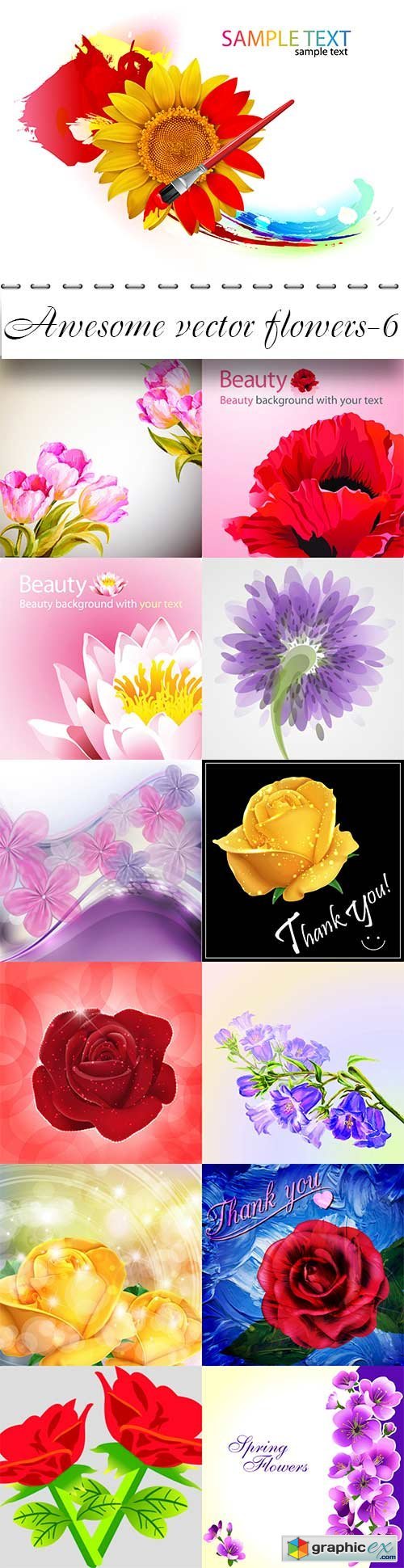 Awesome vector flowers-6