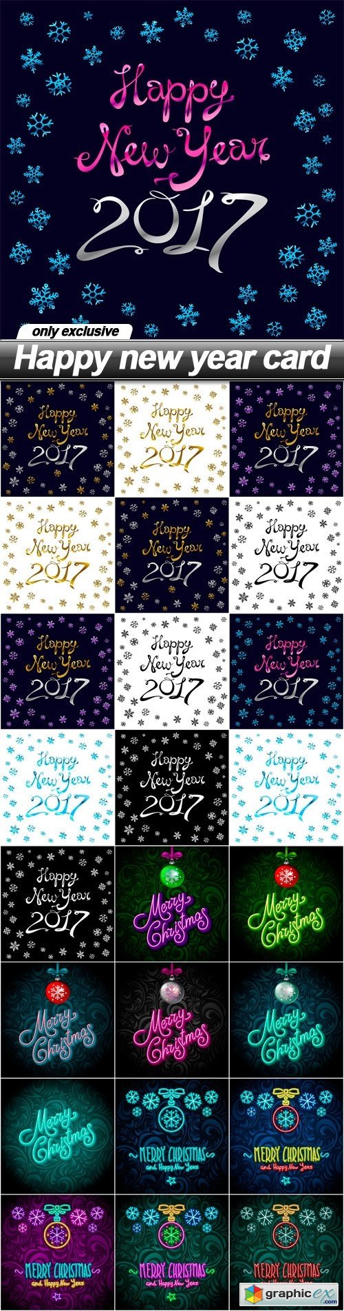Happy new year card - 25 EPS