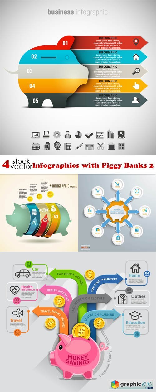 Infographics with Piggy Banks 2