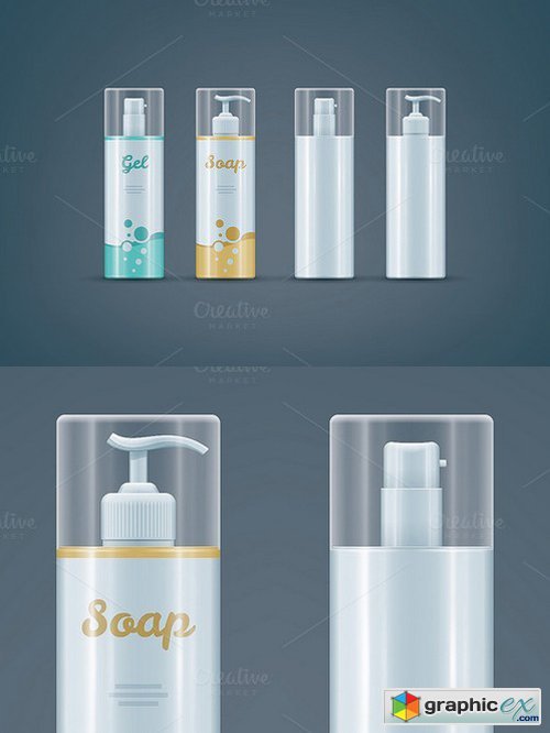 Soap / Gel bottles mock-up set