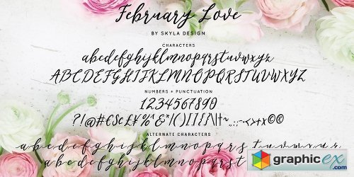Flirty font, February Love