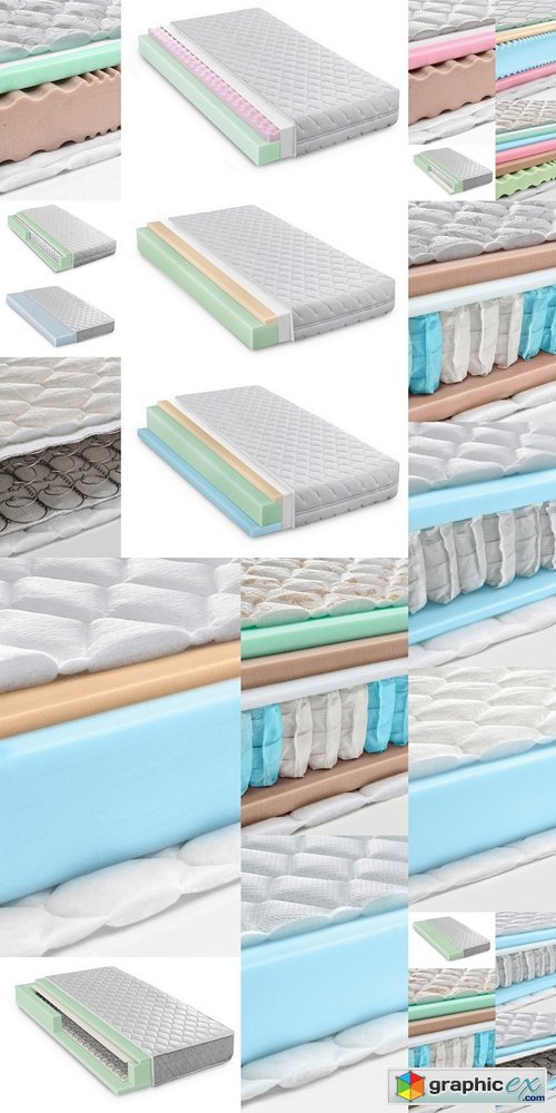 Memory foam - latex mattress cross section photo illustration