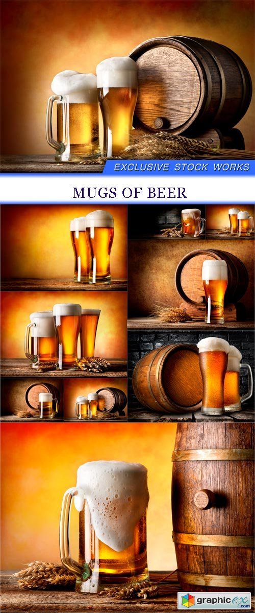 Mugs of beer 9X JPEG