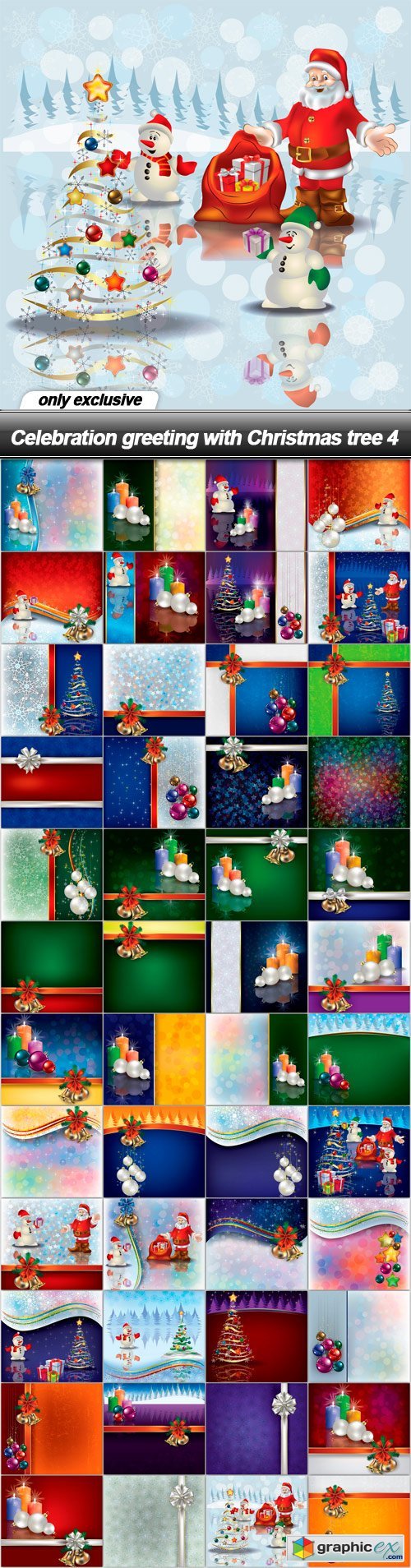 Celebration greeting with Christmas tree 4 - 48 EPS