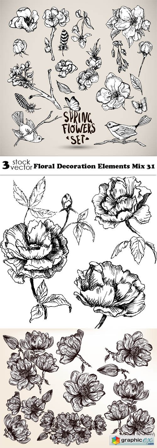 Floral Decoration Elements Mix 31
