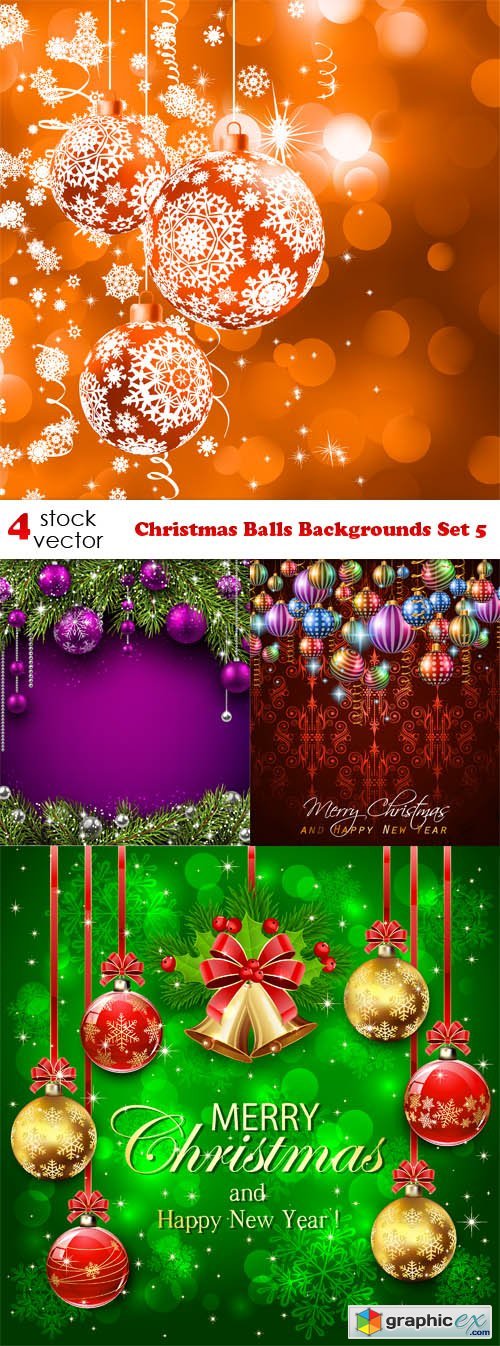 Christmas Balls Backgrounds Set 5