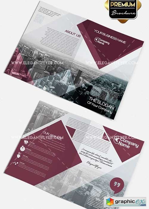 Business V2 Premium Bi-Fold PSD Brochure Template