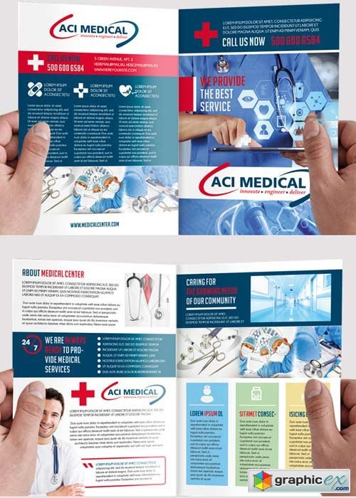 Medical V2 Premium Bi-Fold PSD Brochure Template