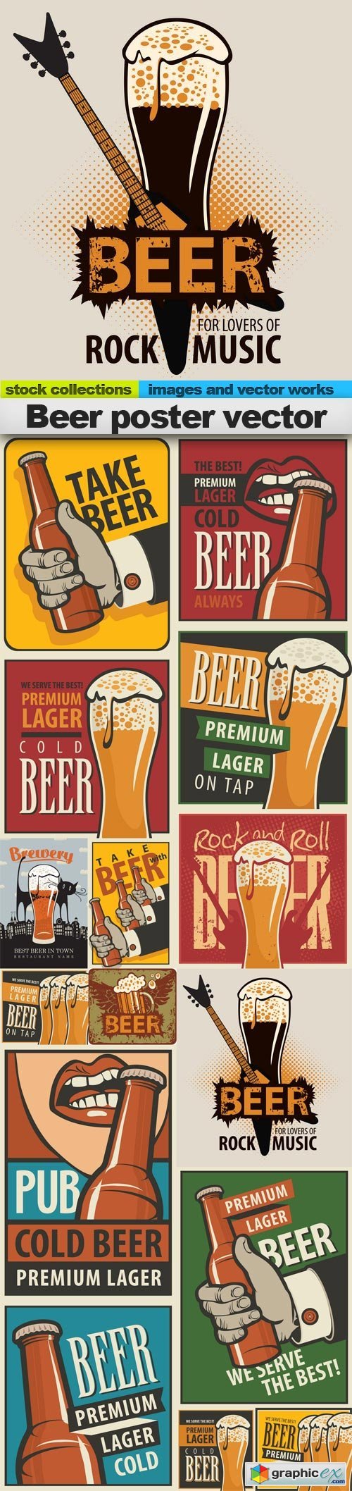 Beer poster vector, 15 x EPS