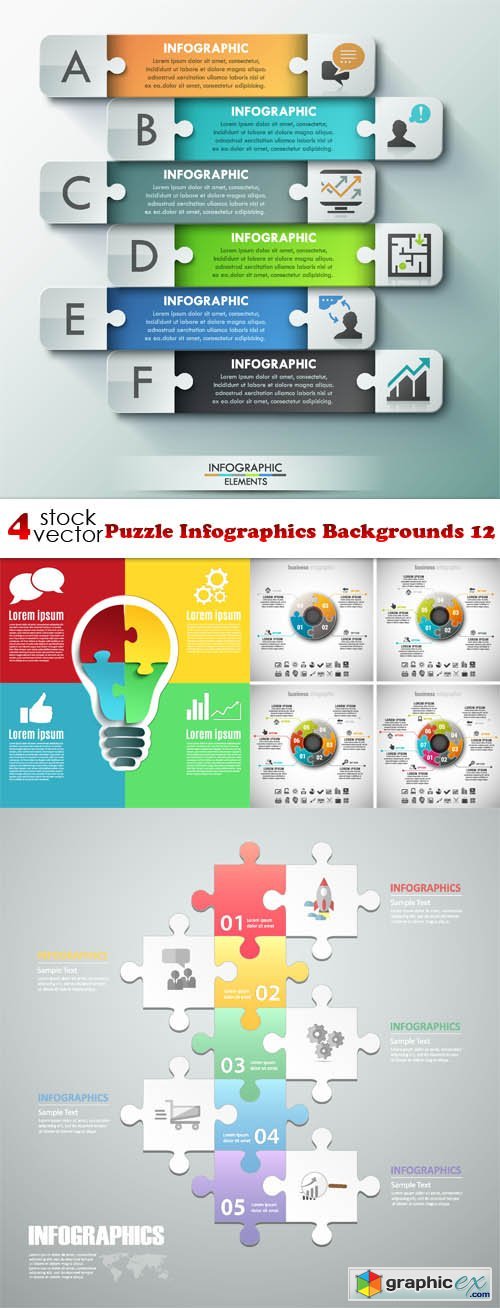 Puzzle Infographics Backgrounds 12