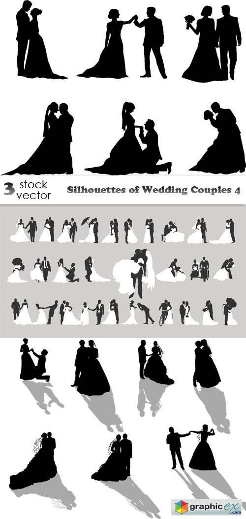 Silhouettes of Wedding Couples 4