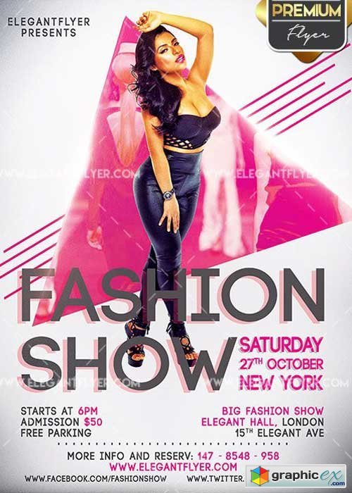 Fashion Show V2 Flyer PSD Template + Facebook Cover