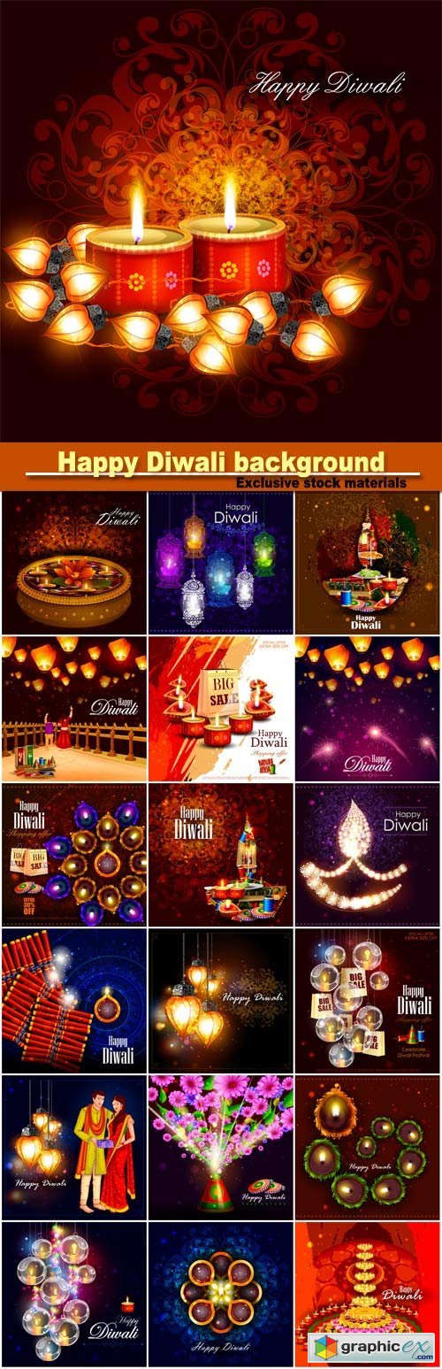Happy Diwali vector background, India festival