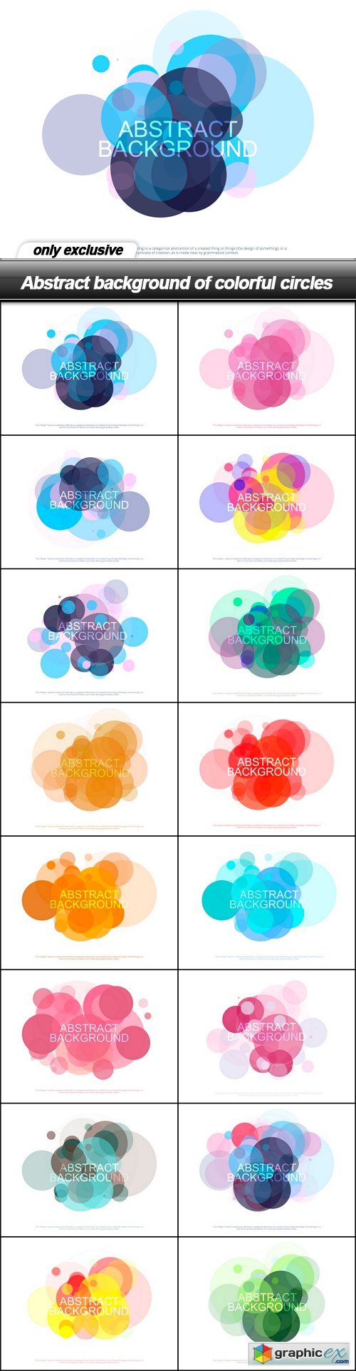 Abstract background of colorful circles - 16 EPS
