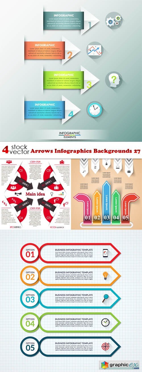 Arrows Infographics Backgrounds 27