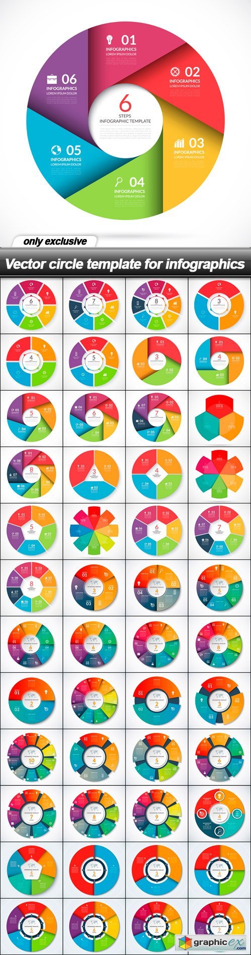 Circle template for infographics - 48 EPS