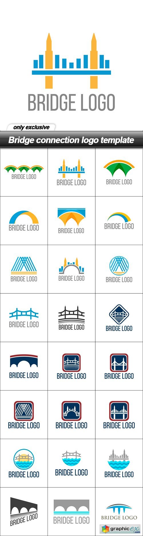 Bridge connection logo template - 25 EPS