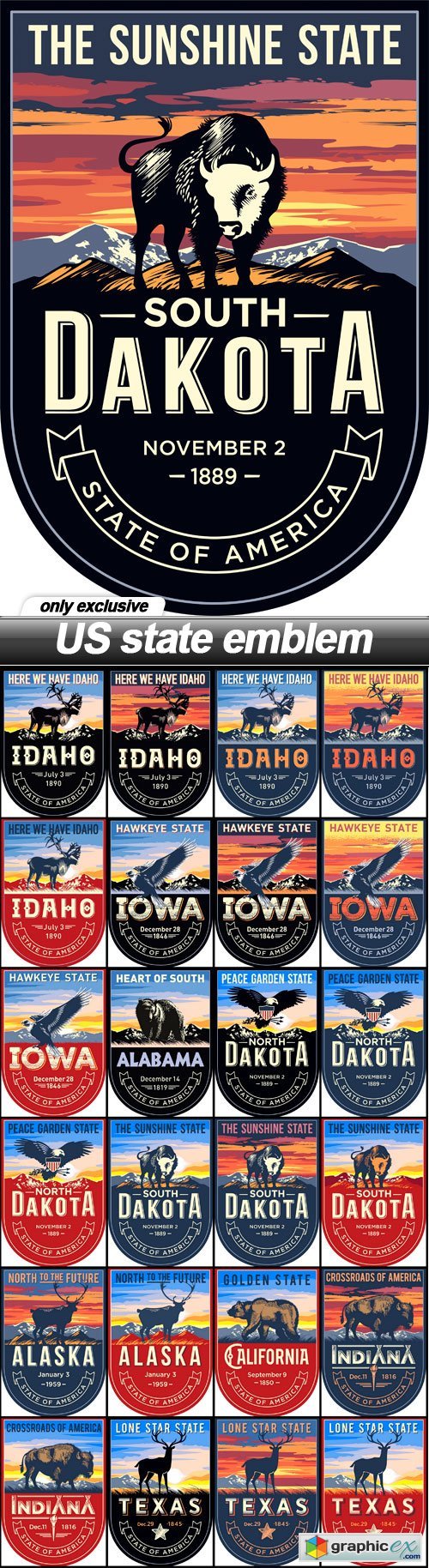 US state emblem - 25 EPS