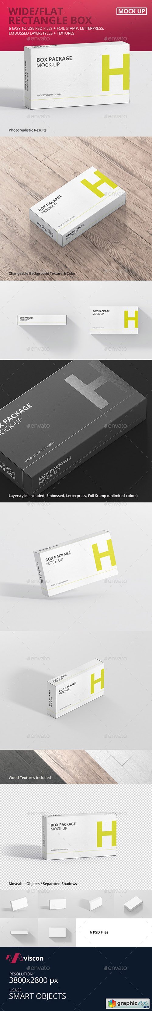 Package Box Mock-Up - Wide / Flat Rectangle 16930613