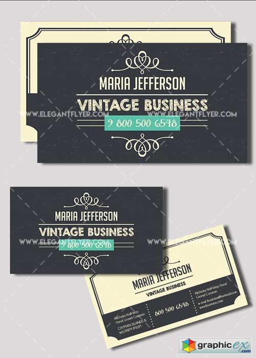 Vintage V1 Premium Business card PSD Template