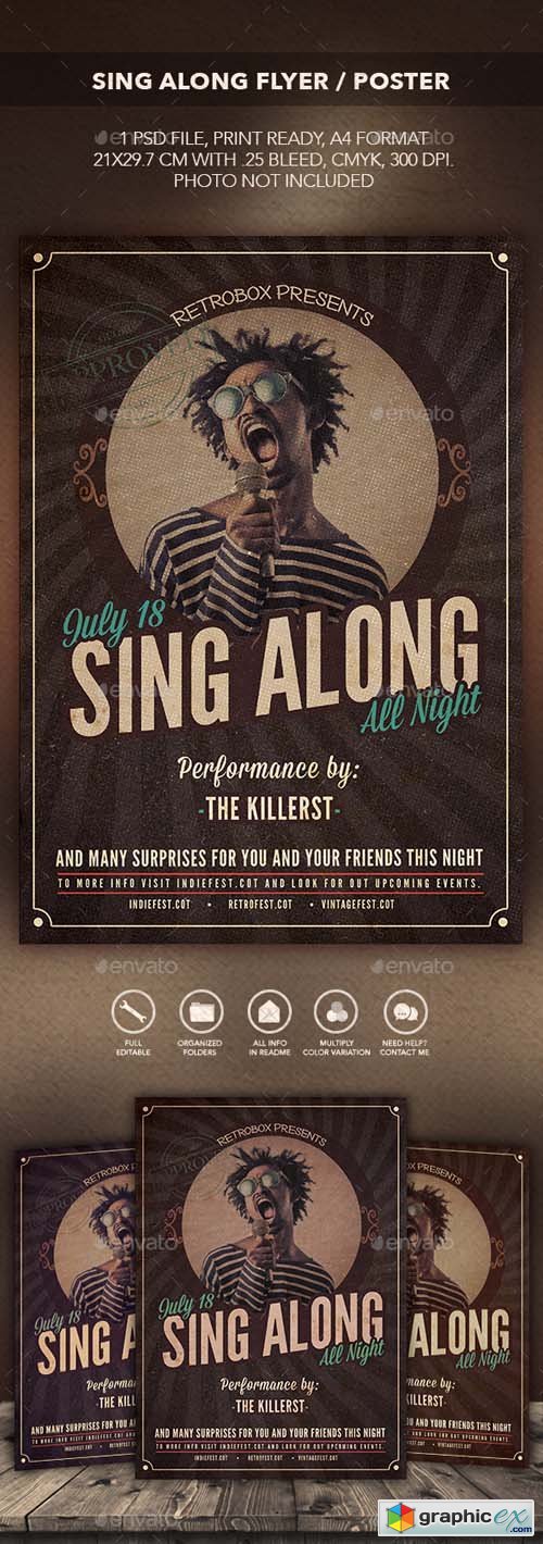 Sing Along Flyer Poster