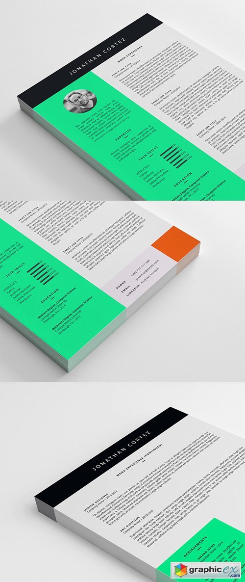 Two-Pages Resume Template (PSD, Word)