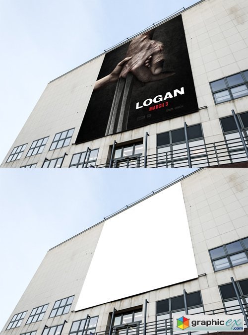 Billboard on Office Building Mockup