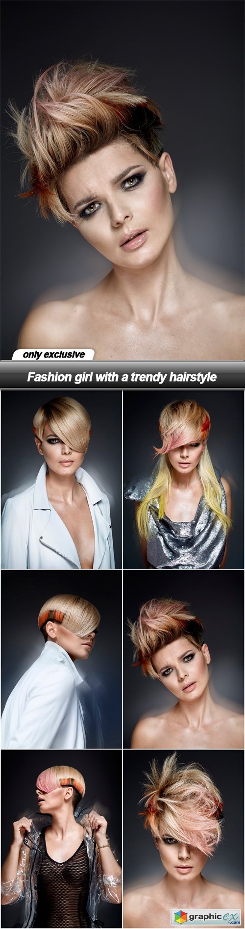 Fashion girl with a trendy hairstyle - 6 UHQ JPEG