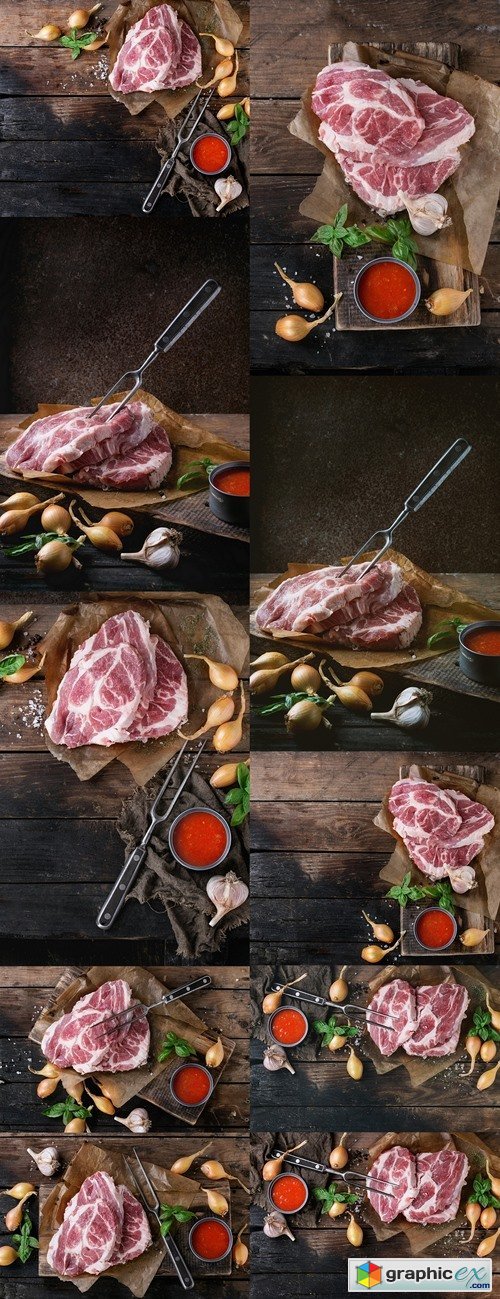 Raw meat pork steak