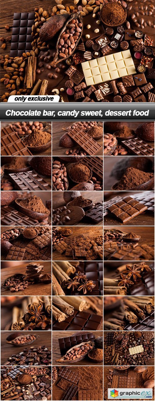 Chocolate bar, candy sweet, dessert food - 25 UHQ JPEG