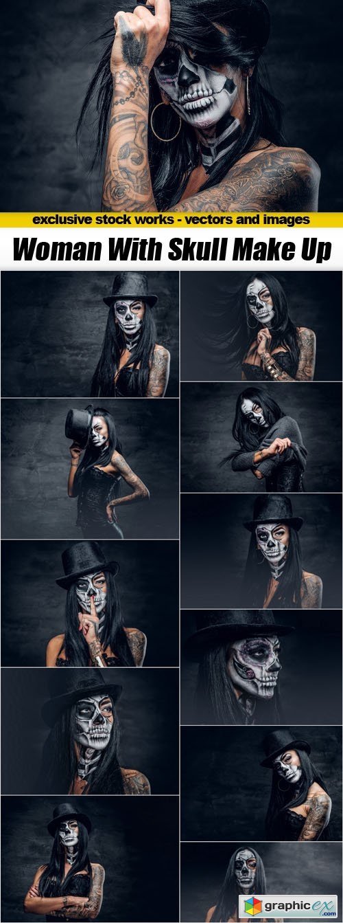 Woman With Skull Make Up - 12xUHQ JPEG