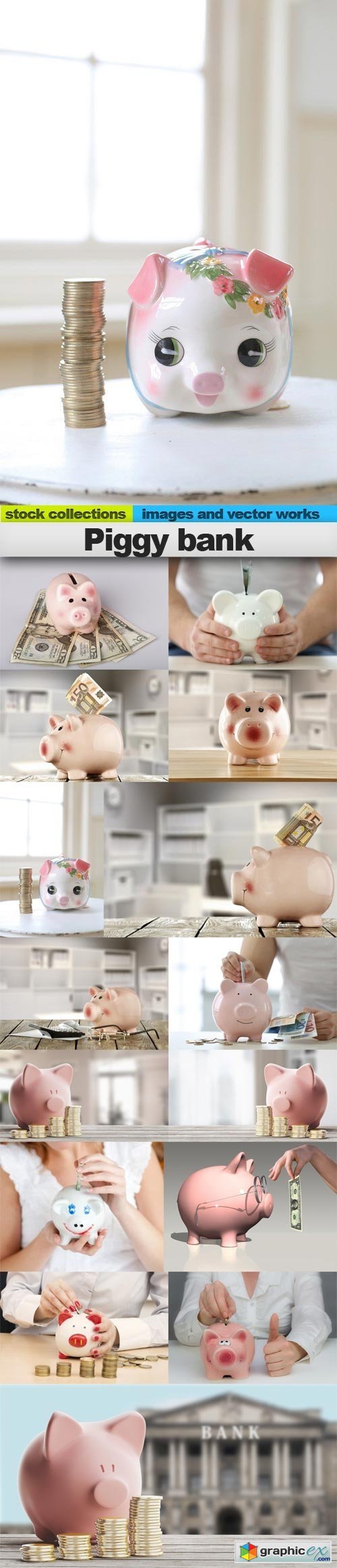 Piggy bank, 15 x UHQ JPEG